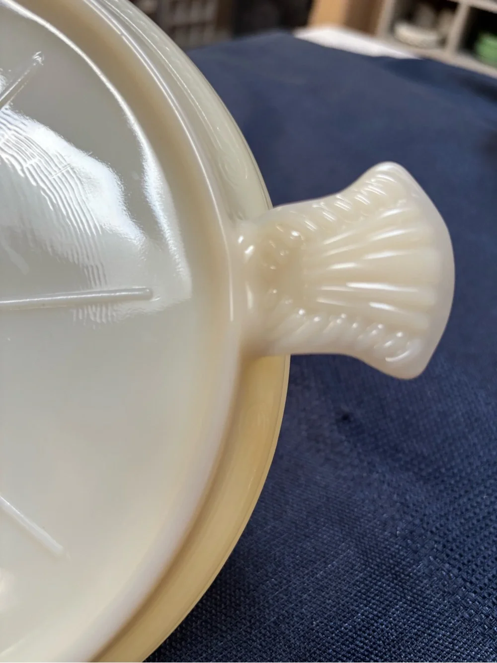 Vintage Fire King Ivory casserole serving dish